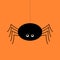 Cute spider over orange background. Happy Halloween card