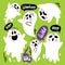 Cute Spooky Adorable Ghost Character Vector Illustration