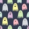 Cute spooky ghosts. Happy Halloween illustration.