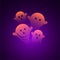 Cute and spooky halloween ghosts vector illustration
