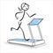 Cute Sports Girl Running on Treadmill