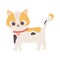 Cute spotted cat with collar heart walking cartoon