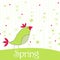 Cute spring bird illustration