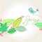 Cute spring bird illustration