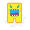 Cute Square Halloween Scare Yellow Monster Flat Design