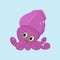 Cute squid cartoon