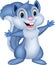 Cute squirrel cartoon waving