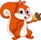 Cute squirrel cartoon with a white background