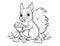 Cute Squirrel Eating Coloring Pages Drawing For Kids