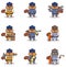 Cute Squirrel engineers workers, builders characters isolated cartoon illustration.