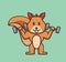 Cute squirrel gym lifting dumbbell, cartoon animal sports concept Isolated illustration. Flat Style suitable for Sticker Icon