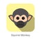 Cute squirrel monkey face flat icon design, vector illustration