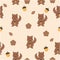 Cute squirrel seamless pattern vector