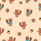 Cute squirrel seamless pattern vector