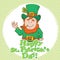 Cute St Patricks Leprechaun in top-hat