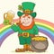 Cute St Patricks Leprechaun in top-hat