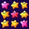 Cute star emoji, gold shiny icons