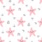 Cute starfish seamless pattern background