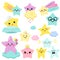 Cute stars vector illustration for kids. isolated design children. baby shower stars, design elements in kawaii style