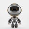 Cute steel little robot toy, 3d rendering