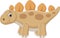 Cute stegosaurus dinosaur doll on white background