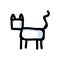 Cute stick figure pet cat lineart icon. Kawaii kitten pictogram for pet parlor. Communication of animal character