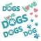 Cute stickers with Love Dog text