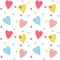 Cute stitched hearts background