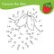 Cute strawberry connect the dots. Dot to dot by numbers activity for kids and toddlers. Children educational game