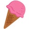 Cute Strawberry Ice Cream Illustration Vector Clipart