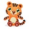 Cute Striped Baby Tiger Kid Graphic Illustration