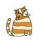 Cute striped cat for your design