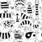 Cute striped cats family, seamless pattern for your design