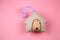 Cute stripped stuffed house toy