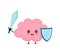 Cute strong happy smiling healthy brain