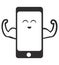 A cute strong smart phone icon