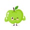 Cute strong smiling happy apple