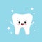 Cute strong tooth molar with sparkles.
