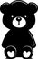 Cute Stuffed Teddy Bear Monochrome Logo