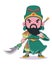 Cute style Chinese warlord Guan Yu cartoon illustration