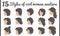 Cute style  side-view woman avatars