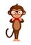 Cute stylish monkey in hipster glasses,
