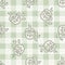 Cute stylized afternoon teacup seamless vector pattern. Hand drawn green gingham domestic ceramic kettle background. Hot drink