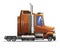 Cute stylized big truck on white background.