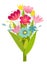 Cute stylized bouquet of flowers. Vector illustration.