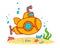 Cute Submarine cartoon. Submarine clipart