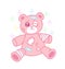 Cute suffering bear with injured body yami kawaii style