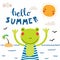 Cute summer frog