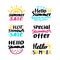 Cute summer lettering set