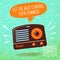 Cute summer poster - radio playing cool music